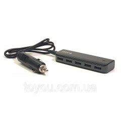 Автомобільний зарядний пристрій PowerPlant UB-860 5xUSB: 12-24V, 7.2 A