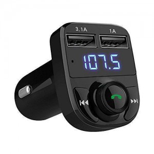 Автомобильный FM модулятор X8 с Bluetooth и MP3, AUX. Трансмиттер + Зарядка USB 3.1А + Вольтметр