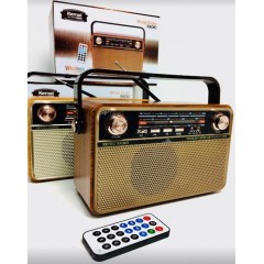 Радіоприймач Kemai Retro MD-505 BT акумуляторний з підсвічуванням + пульт ДУ
