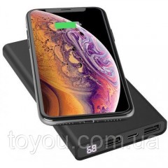 Hoco Power Bank J37 Wisdom 2USB Wireless 10000mAh Black (универсальная мобильная батарея)